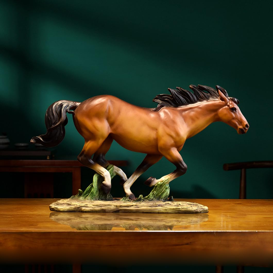 Amazon.co.jp: 茶色の馬の像 置物 彫刻 樹脂 馬 ギフト 馬 恋人